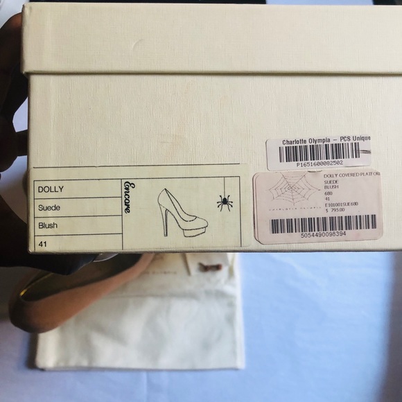 Charlotte Olympia Dolly Suede Blush sz. 41 (NWT) - Picture 8 of 8